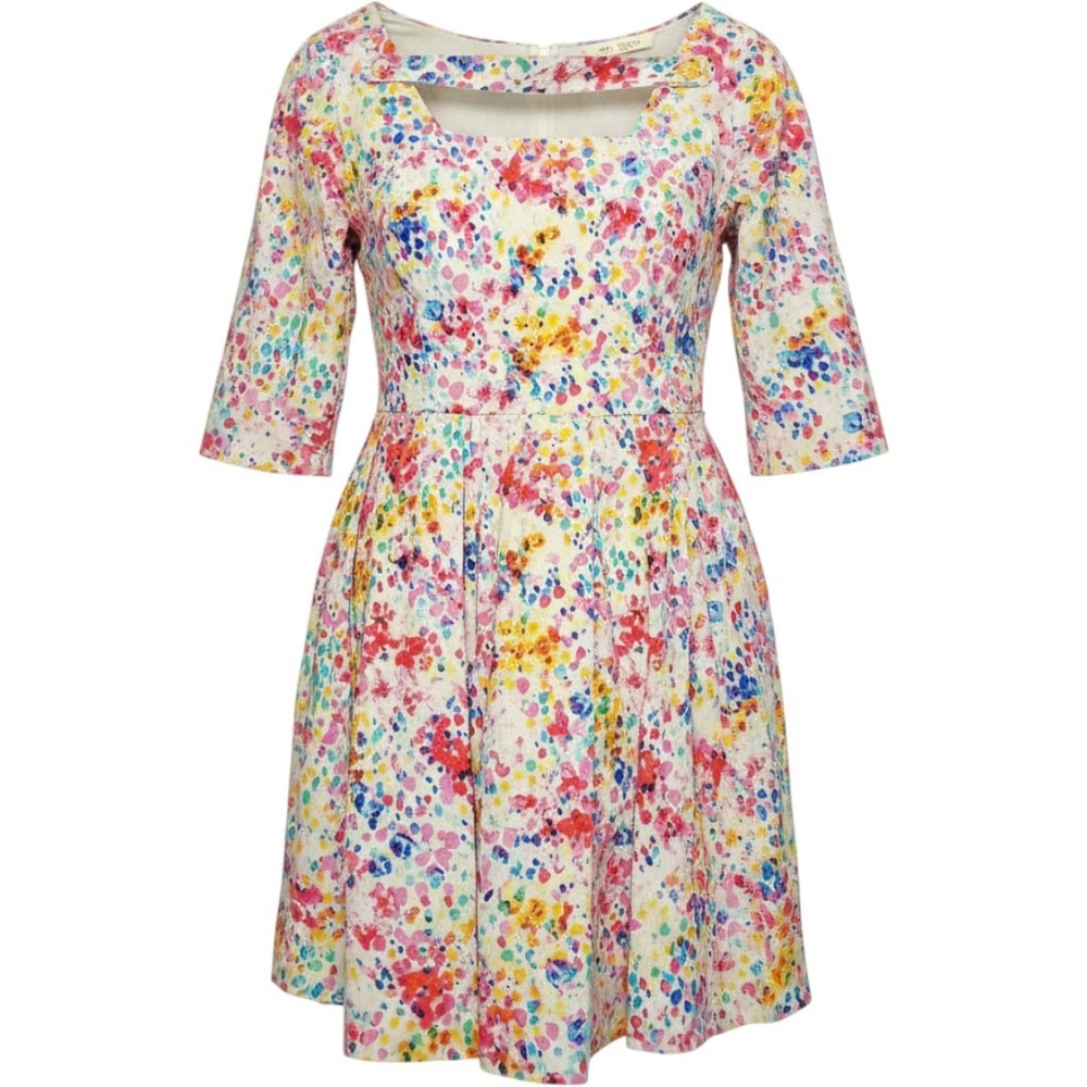Wayward Fancies eShakti Womens 2X White Floral Gardencore 100%Cotton Dress